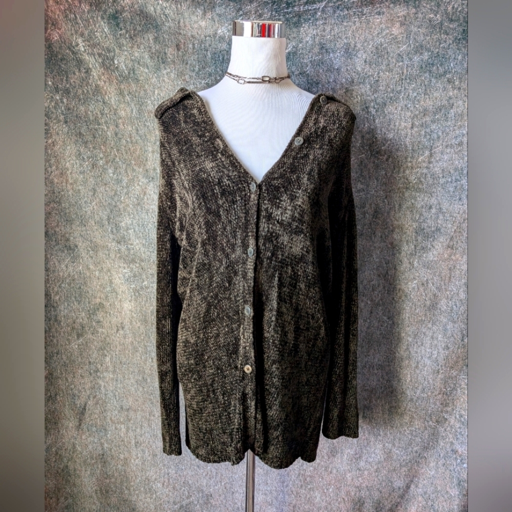 Vintage DKNY 90s Chenille Oversized Cardigan